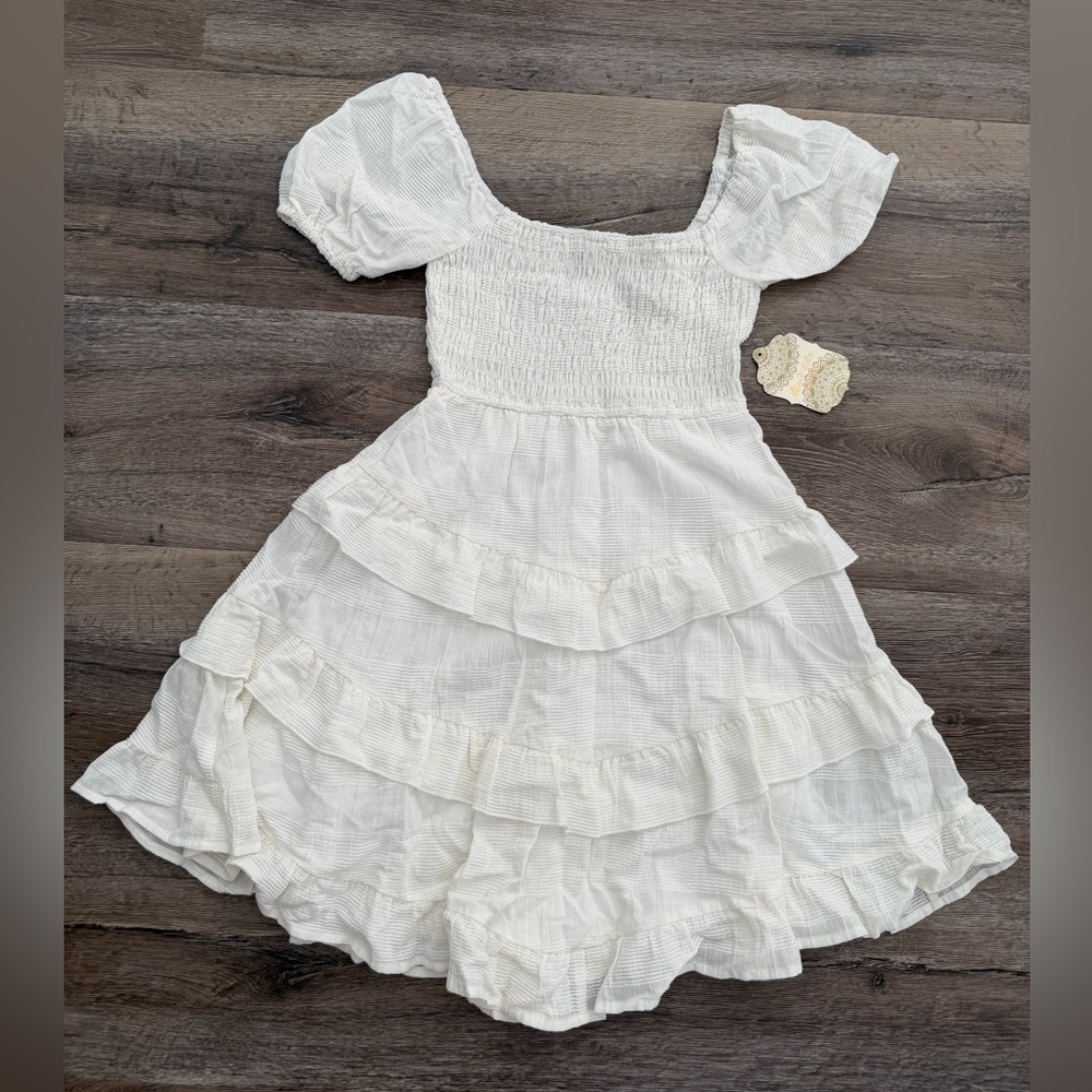 Altar’d State Ivory Smocked Ruffle Dress